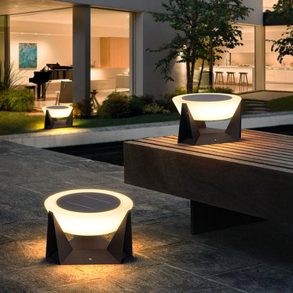 Lampe LED Extérieur Solaire Design Géométrique