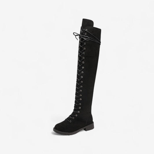 Bottes Femmes Haut Talon Bout Rond Élégantes - PanierRoyale