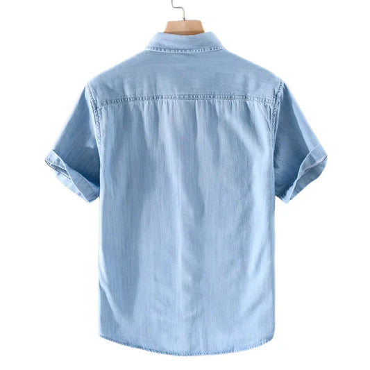 Chemise Homme Denim en Coton Authentic - BerlinGlamour