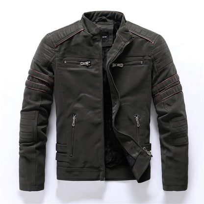 Veste Moto Homme Cuir Éclair Classique et Élégante
