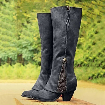 Bottines Femme à Talon Haut Épais et Stable