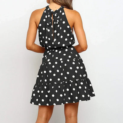 Layla™ – Robe d'Été Femme Chic à Pois avec Jupe Volante Ajustable-4