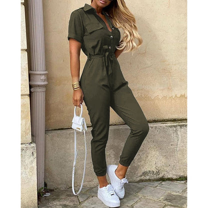 Combinaison décontractée Oversize avec ceinture élastique