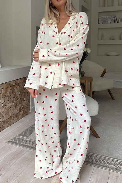 Pyjama Cœur Doux pour Femmes pour Nuits Confortables