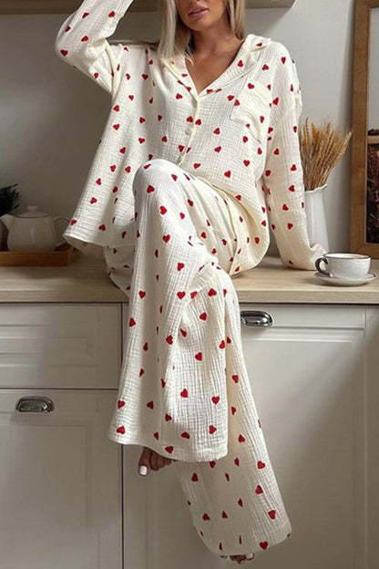 Pyjama Cœur Doux pour Femmes pour Nuits Confortables