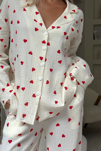 Pyjama Cœur Doux pour Femmes pour Nuits Confortables