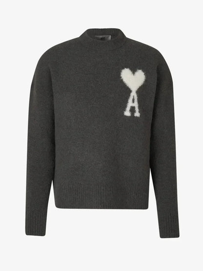 Pull en Laine Cachemire Élégant avec Broderie Cœur