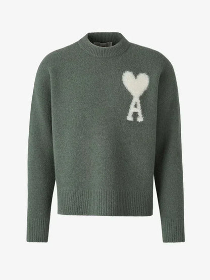 Pull en Laine Cachemire Élégant avec Broderie Cœur