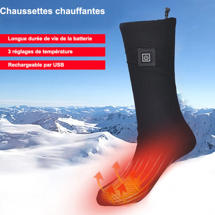 HeatStep™ – Chaussettes Chauffantes Unisexes à Batterie Rechargeable
