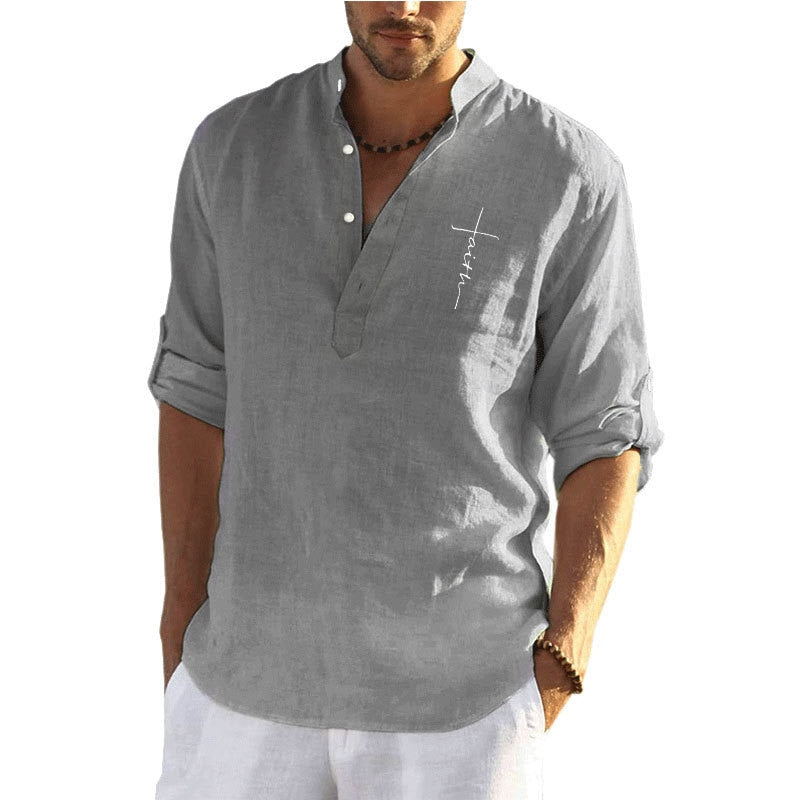 Chemise Homme Lin Coton Décontracté Été - PanierRoyale