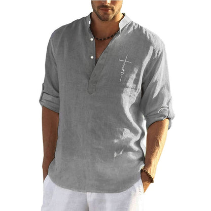 Chemise Homme Lin Coton Décontracté Été - PanierRoyale