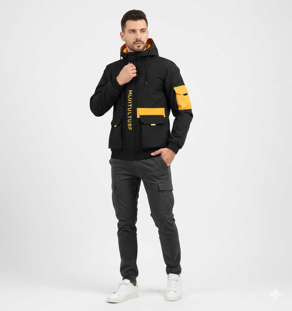 Veste Imperméable Homme Hivernale Légère avec Capuche