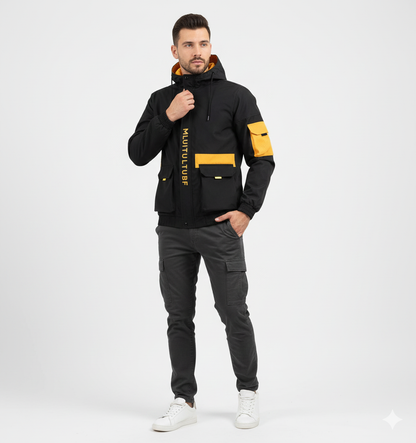 Veste Imperméable Homme Hivernale Légère avec Capuche
