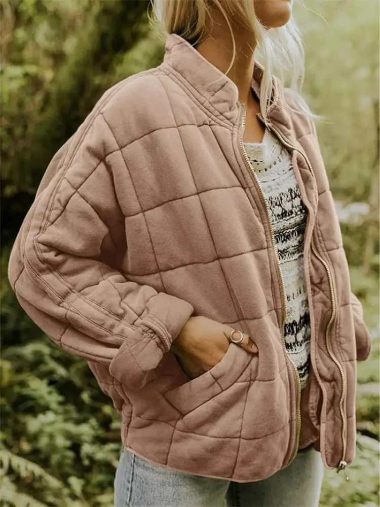 Veste Douillette Cuir Automne Femme