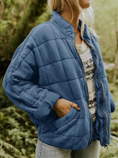 Veste Douillette Cuir Automne Femme