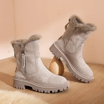Bottines Femme Hiver Chaudes à Fermeture Éclair - PanierRoyale