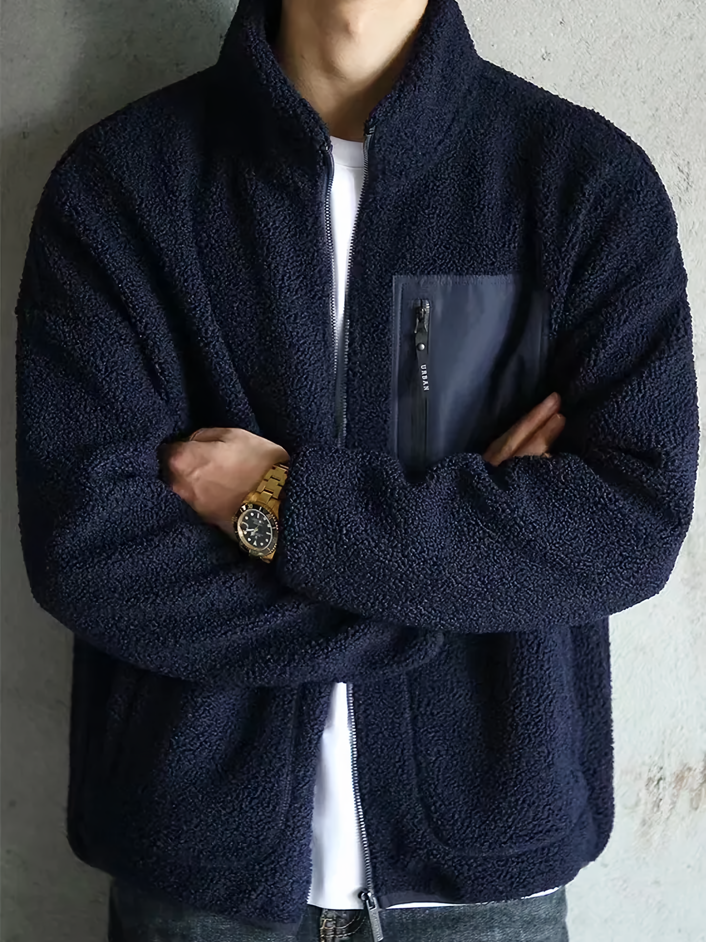 Veste polaire marine épaisse et chaude pour homme - PanierRoyale