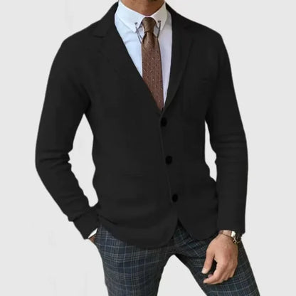Blazer Homme Tricoté Manches Longues avec Poches
