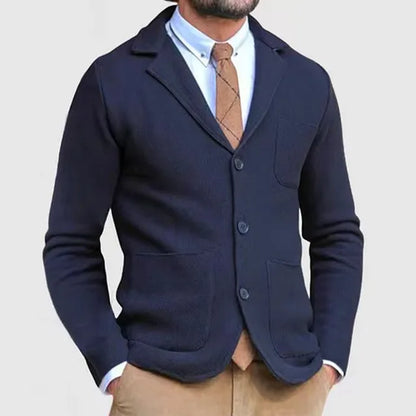 Blazer Homme Tricoté Manches Longues avec Poches
