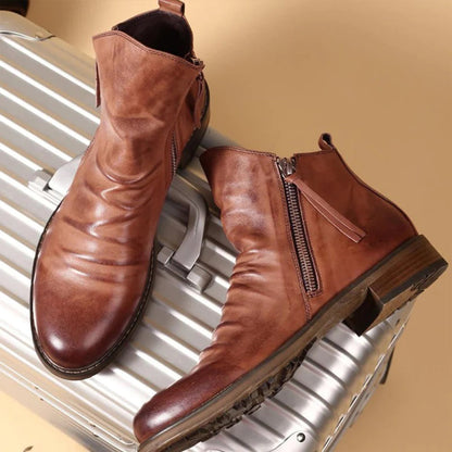 Bottines Homme Élégantes en Cuir avec Lacets - PanierRoyale
