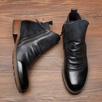 Bottines Homme Élégantes en Cuir avec Lacets
