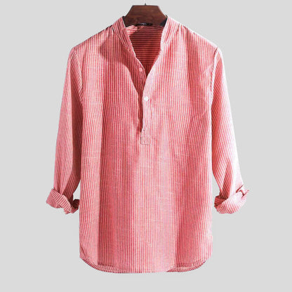 Chemise Décontractée Rayures avec Col Montant