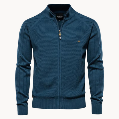 Cardigan zippé élégant avec col montant - BerlinGlamour