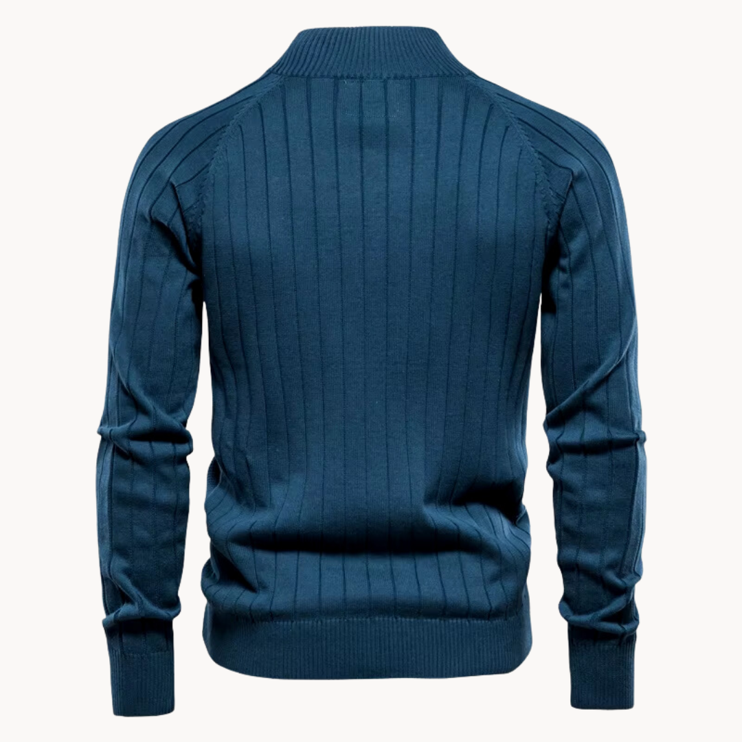 Cardigan zippé élégant avec col montant