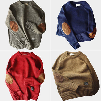 Pullover col rond élégant avec manches longues pour homme