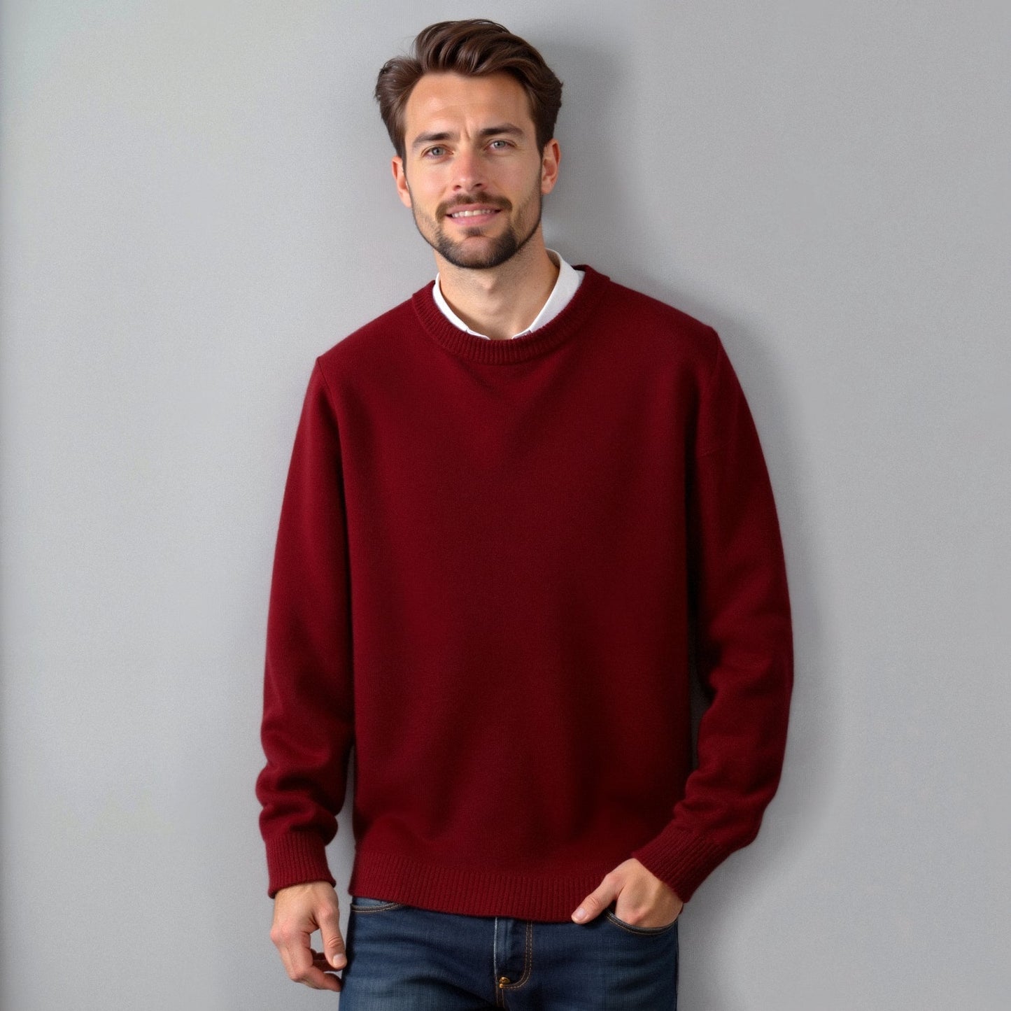 Pullover Homme Classique Col Rond, Élégant pour Travail et Quotidien