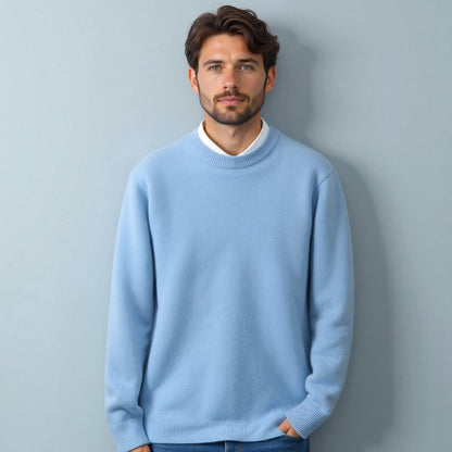 Pullover Homme Classique Col Rond, Élégant pour Travail et Quotidien