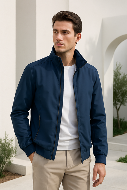 Veste Homme Légère Col Montant Coupe Moderne