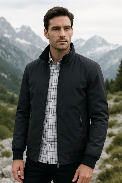 Veste Homme Légère Col Montant Coupe Moderne - PanierRoyale