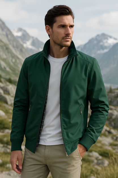 Veste Homme Légère Col Montant Coupe Moderne