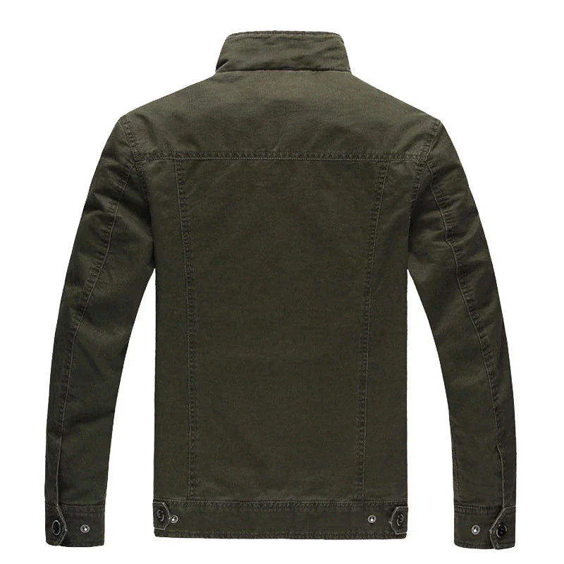 Veste Homme Militaire à Capuchon avec Poches et Fermeture Éclair