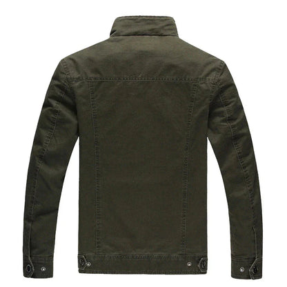 Veste Homme Militaire à Capuchon avec Poches et Fermeture Éclair