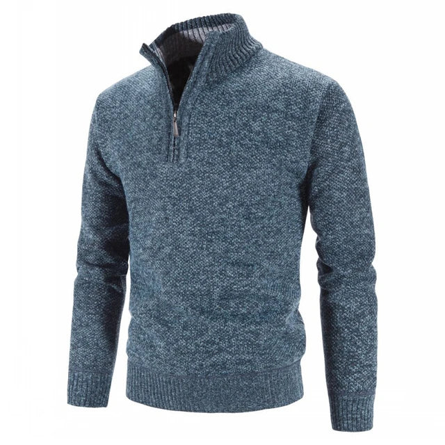 Pull Homme Laine Mélangée à Capuchon et Fermeture Éclair - PanierRoyale