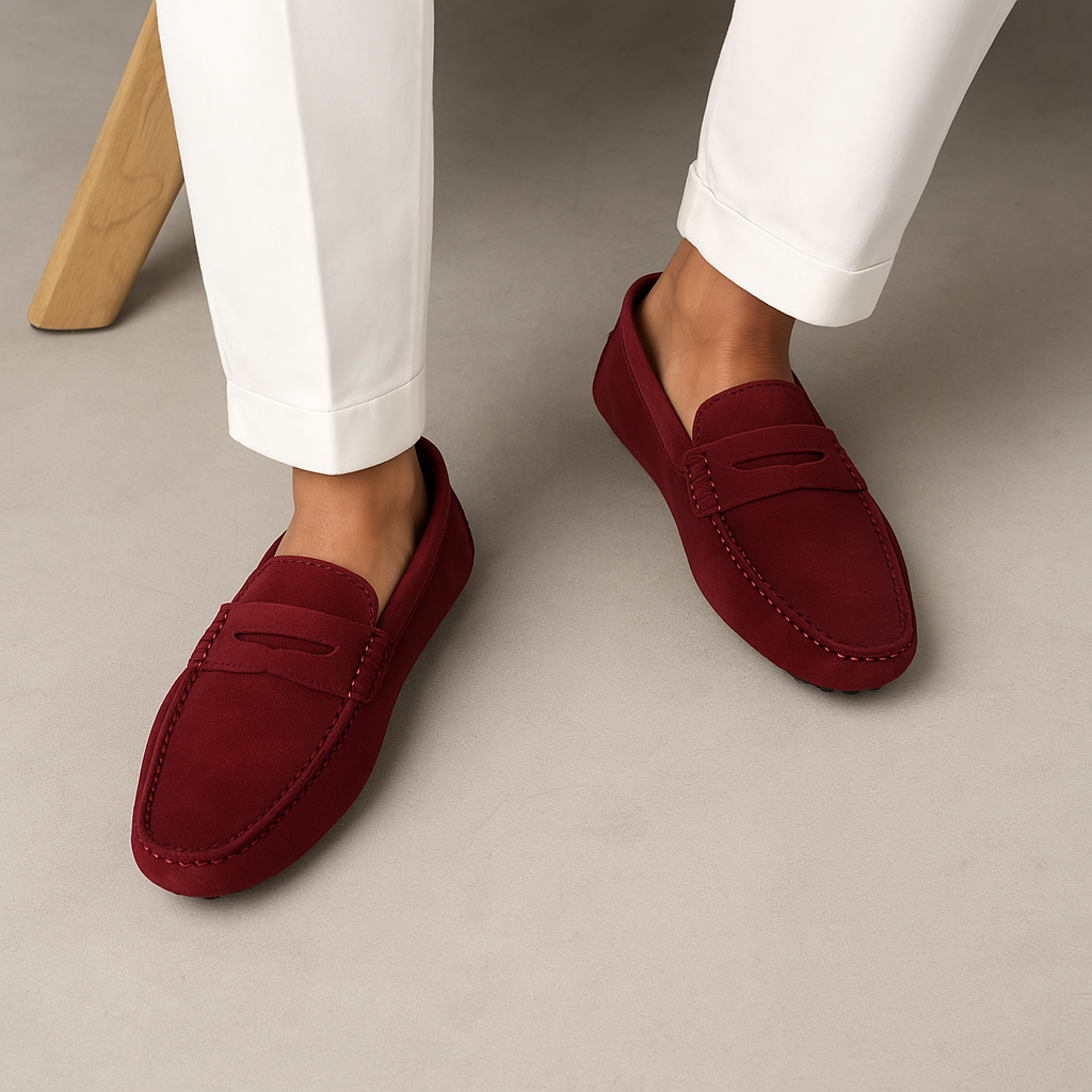 Mocassin Homme Cuir Brun Élégant