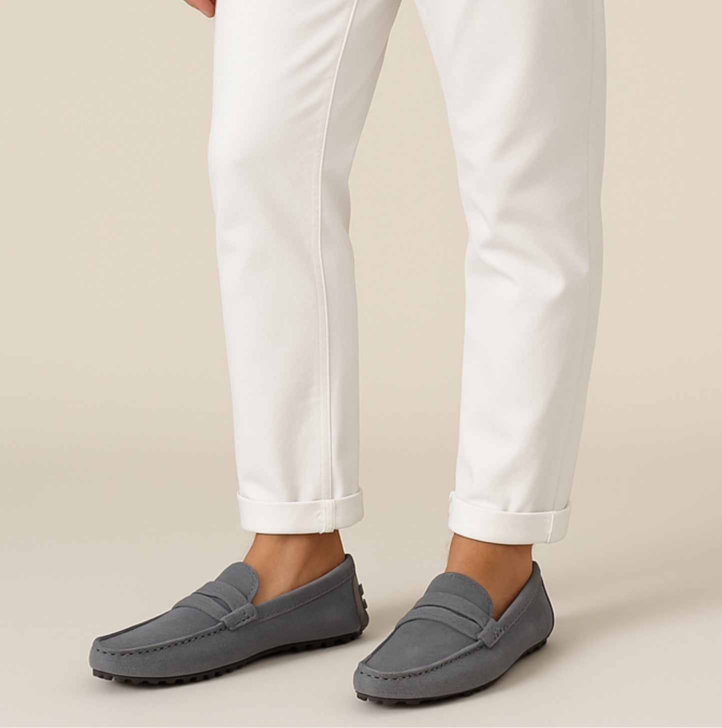 Mocassin Homme Cuir Brun Élégant