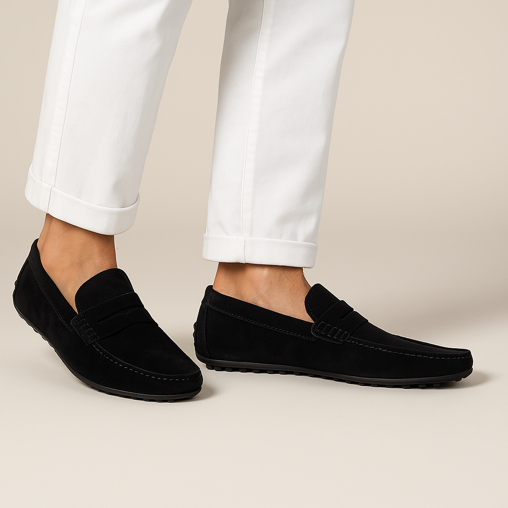 Mocassin Homme Cuir Brun Élégant