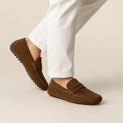 Mocassin Homme Cuir Brun Élégant - PanierRoyale
