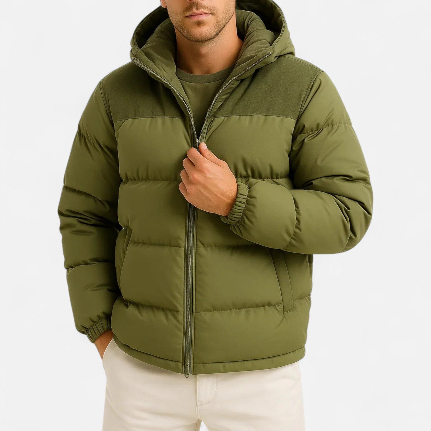Veste polaire homme capuche sport noir matelassée
