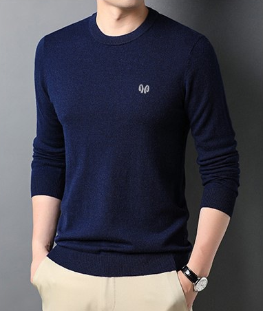 Pull Homme Classique Noir avec Manches Longues