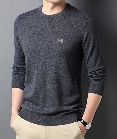 Pull Homme Classique Noir avec Manches Longues