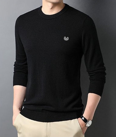 Pull Homme Classique Noir avec Manches Longues - PanierRoyale