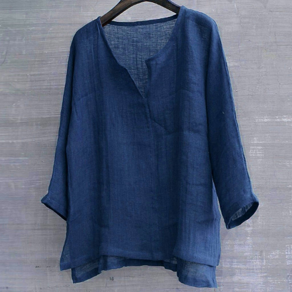 Chemisier Femme Manches Longues en Coton Léger