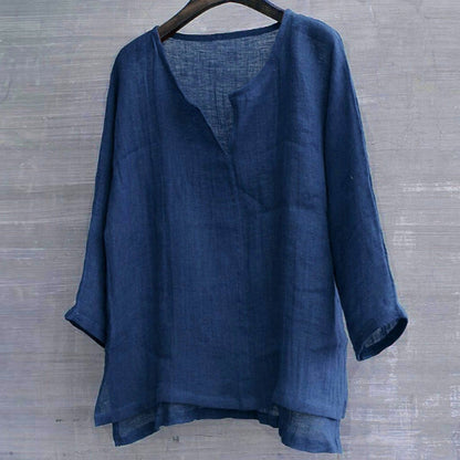 Chemisier Femme Manches Longues en Coton Léger