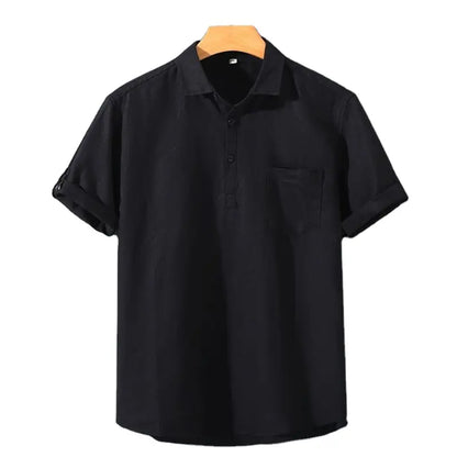 Chemise Polo en Lin Blanc Élégant