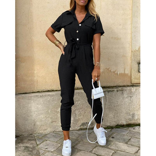 Combinaison décontractée Oversize avec ceinture élastique - PanierRoyale