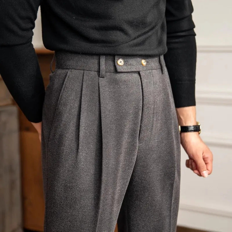 Pantalon Homme Haut de Gamme Taille Haute Droit - BerlinGlamour